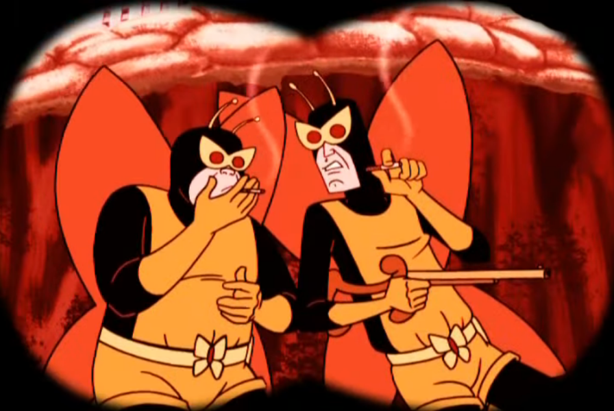 21 and 24 smoking cigarettes and gesturing at something